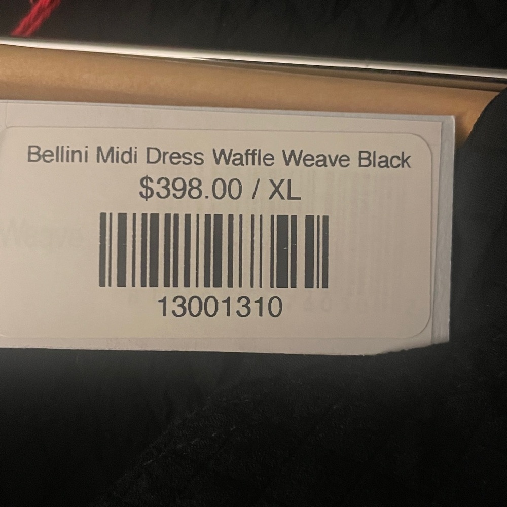 Frances Valentine Bellini Waffle Dress Black Midi Office XL - Picture 5 of 5